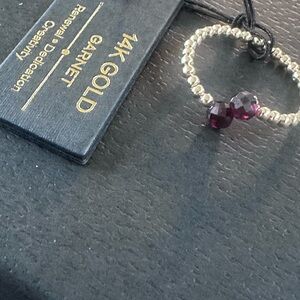 14K Gold Garnet Ring